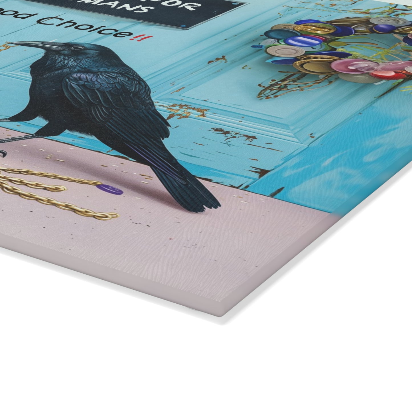 Good Choice! Crow Gift Store for Humans Glass Cutting Board - 2 Sizes