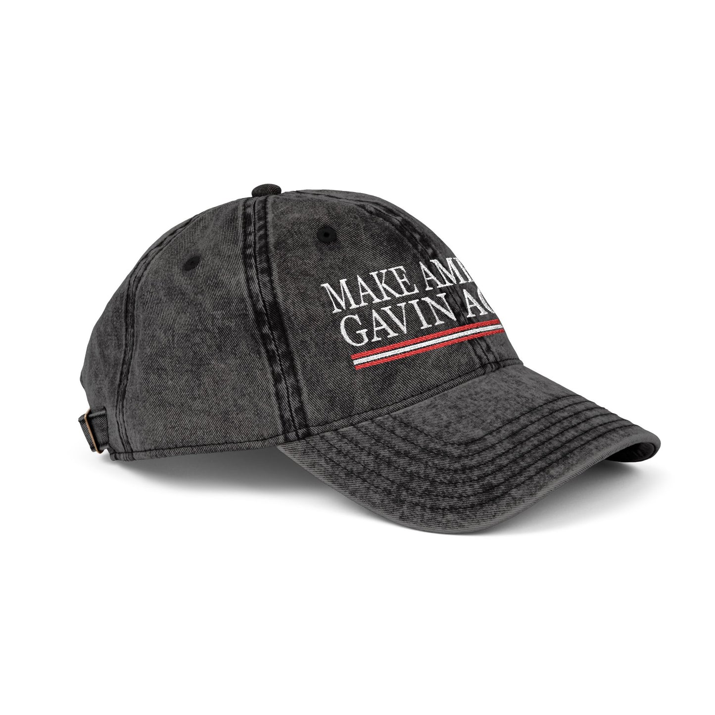Make America Gavin Again, Vintage Embroidered Denim Cap for Supporters, Democracy Political Merchandise, Soft Adjustable Baseball Dad Hat