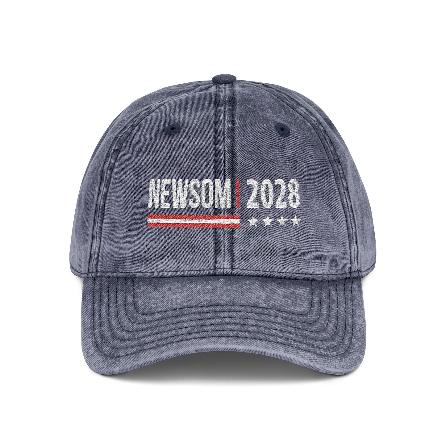Newsom 2028 Vintage Embroidered Cap for Supporters, Democracy Political Merchandise, Soft Adjustable Baseball Cap