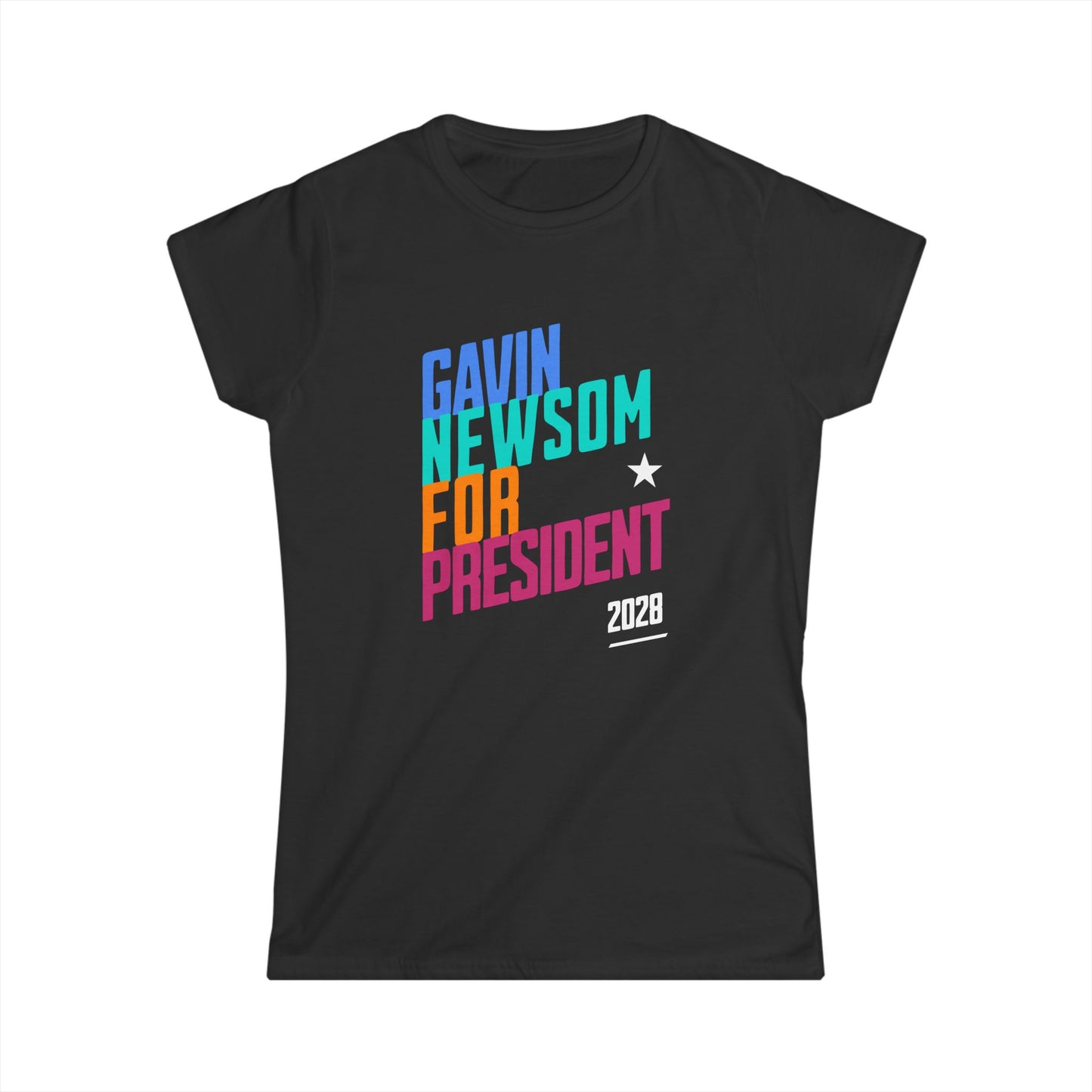 Newsom 2028 Womens T-Shirt, Gavin Newsom Presidential Political Campaign, Election Shirt for Democratic Supporters, Political Fashion