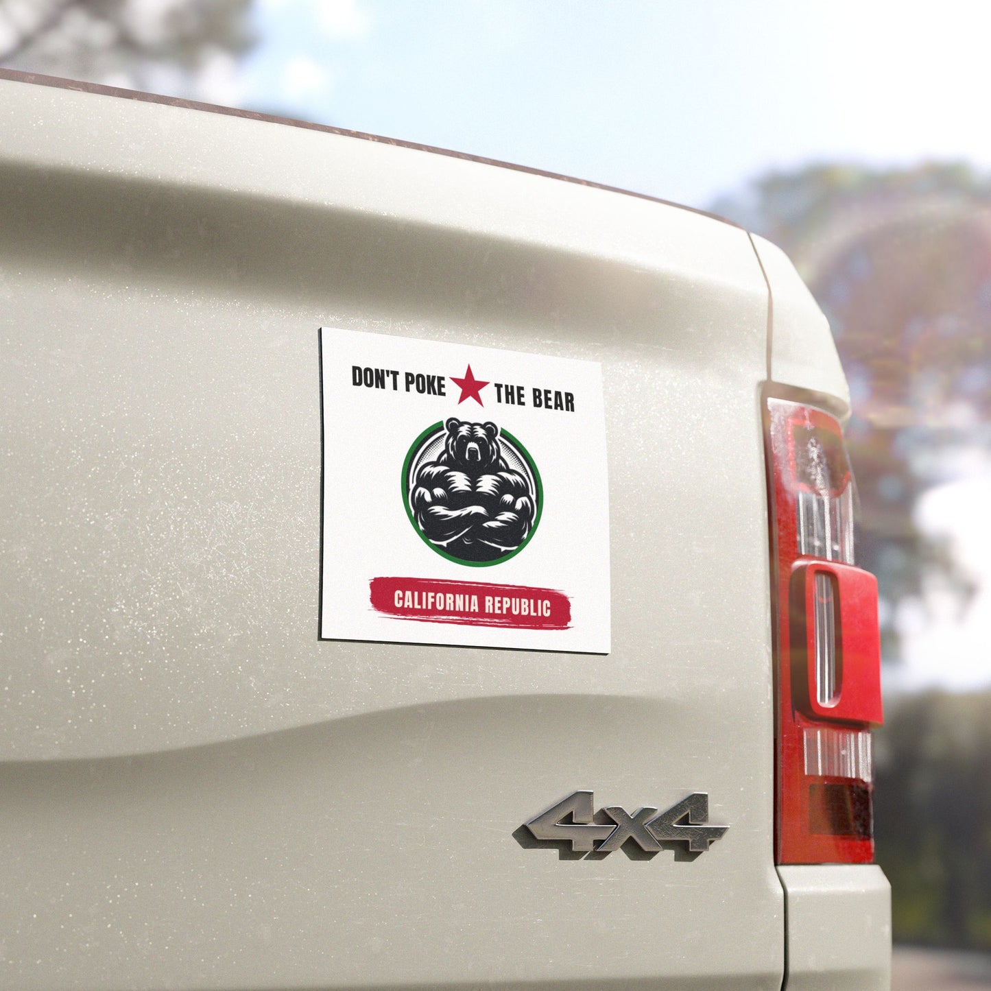 Don't Poke the Bear, California Republic, Gavin Newsom 2028, 5x5" Car or Truck Magnet, Removable Political Magnet for Democrat Supporters