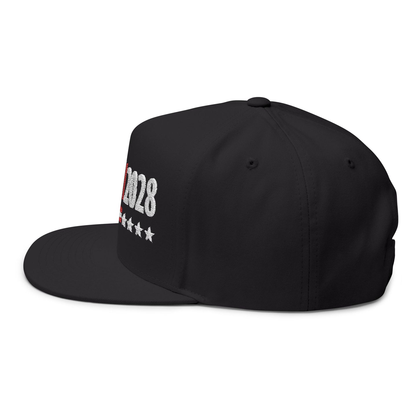 Newsom 2028 Presidential Campaign Flat Bill Cap (Embroidery), Baseball Hat with Red and White Stripes and Stars, Political Campaign Cap,