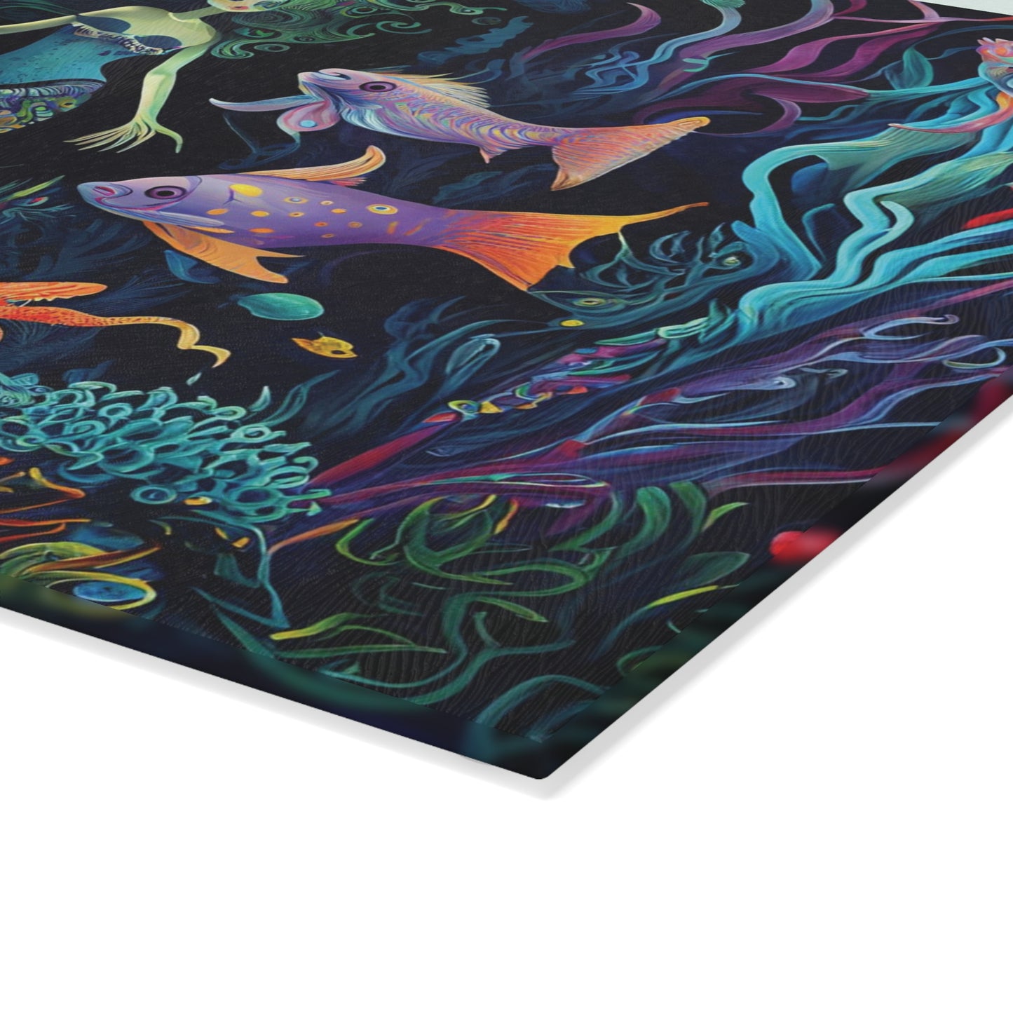 Mermaid Garden Mermaid Fish Mermaidcore Fairycore Tempered Glass Cutting Boards (2 sizes)