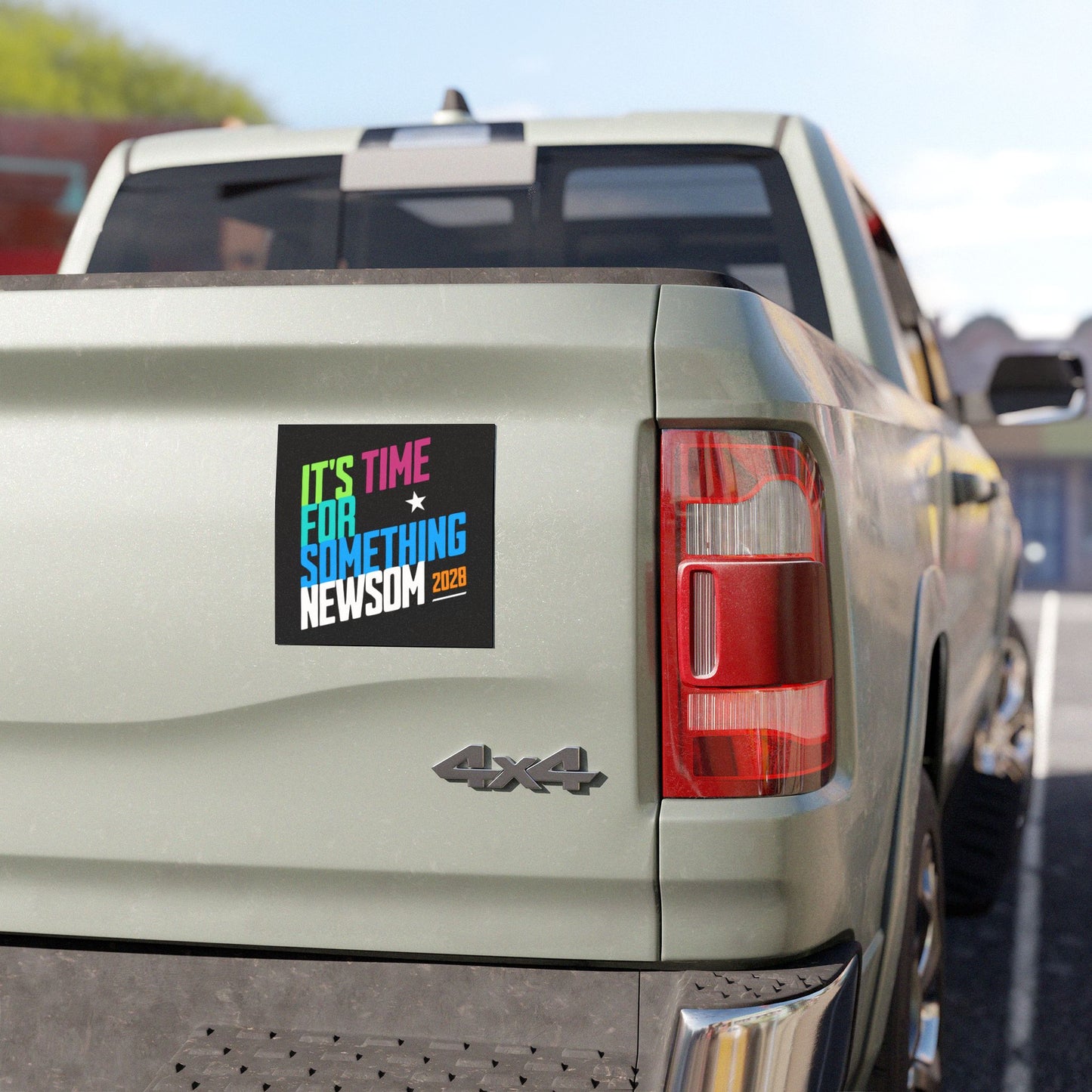 It's Time for Something Newsom, 5x5 Car or Truck Magnet, 2028 Presidential Political Campaign, Removeable Election Magnet for Supporters