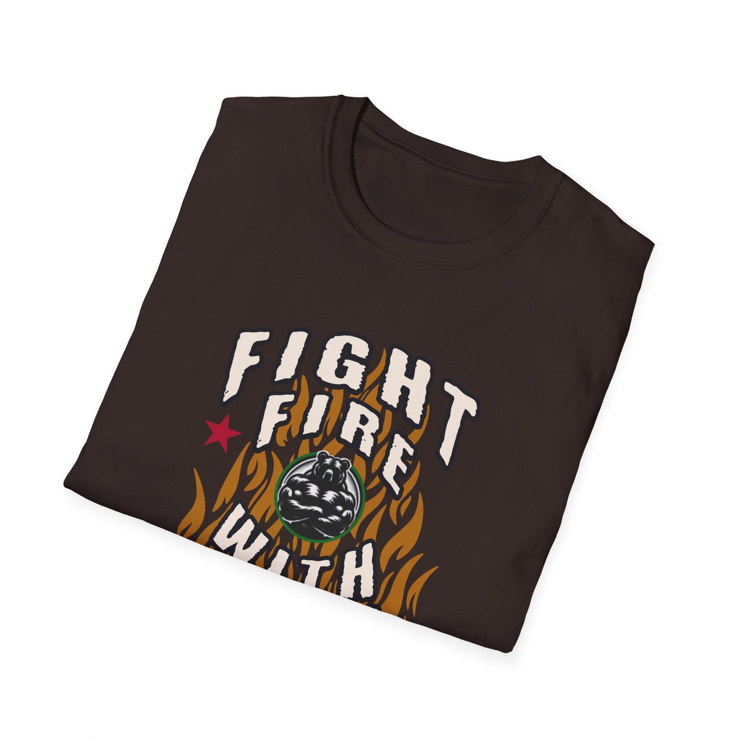 Fight Fire with Fire, California Republic Inspired Strong Bear Tee, Newsom Potential 2028 Political Campaign T-Shirt, Political Activist