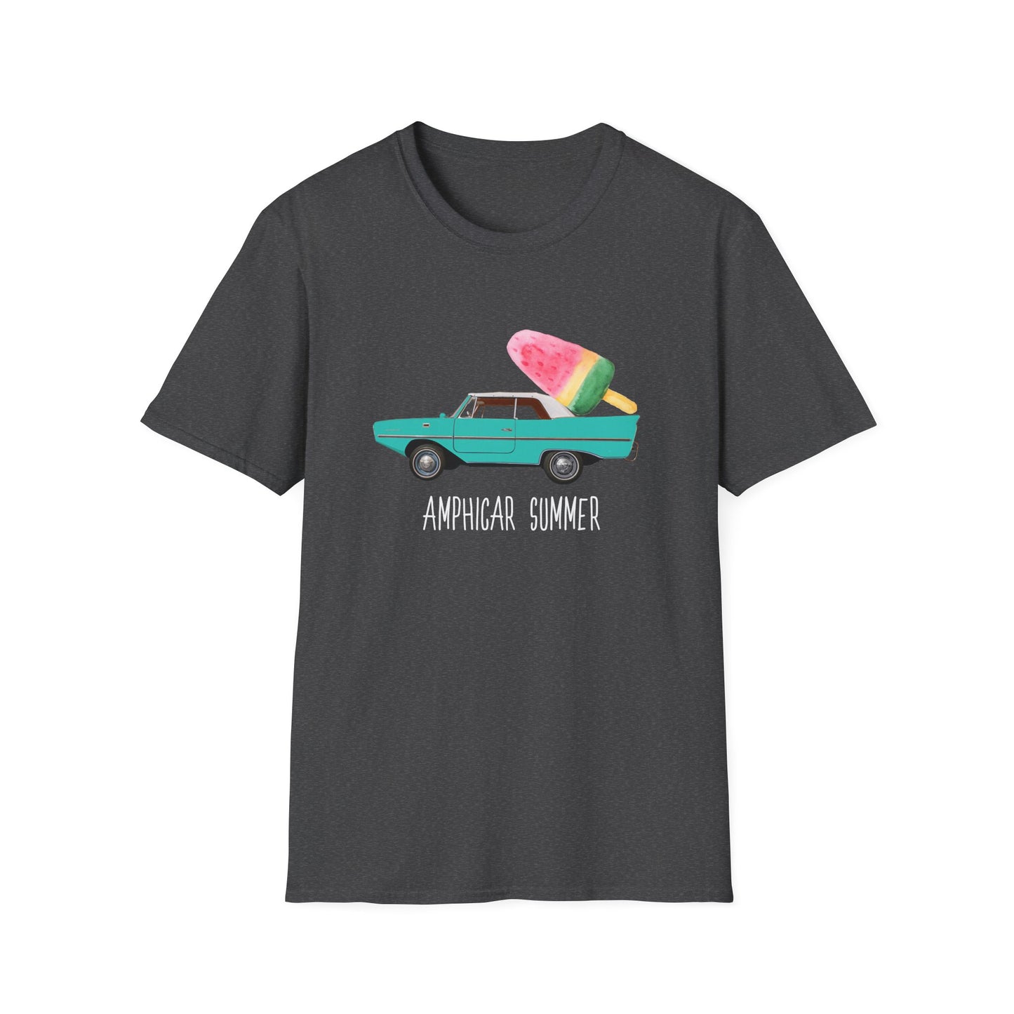 Amphicar Summer Shirt for Car Shows and Swim-ins and Spash-Ins, Collector Car, - Fjord Green Softstyle T-Shirt