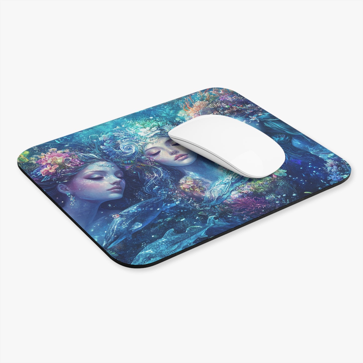 Mouse Pad - Three Ethereal Mermaids Underwater Design