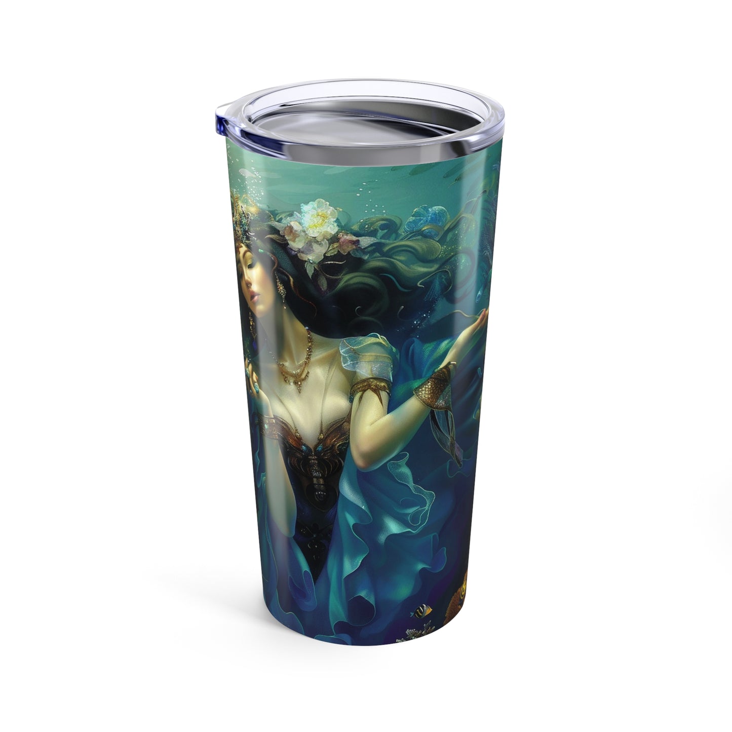 Flowy Water Goddesses, Mermaidcore, Fairycore, Goddess, Mermaid Coffee Cup, Travel Mug, To-go Stainless Steel Tumbler 20oz