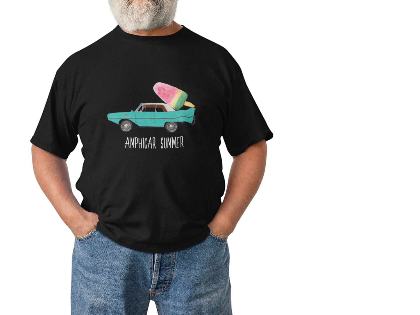 Amphicar Summer Shirt for Car Shows and Swim-ins and Spash-Ins, Collector Car, - Fjord Green Softstyle T-Shirt