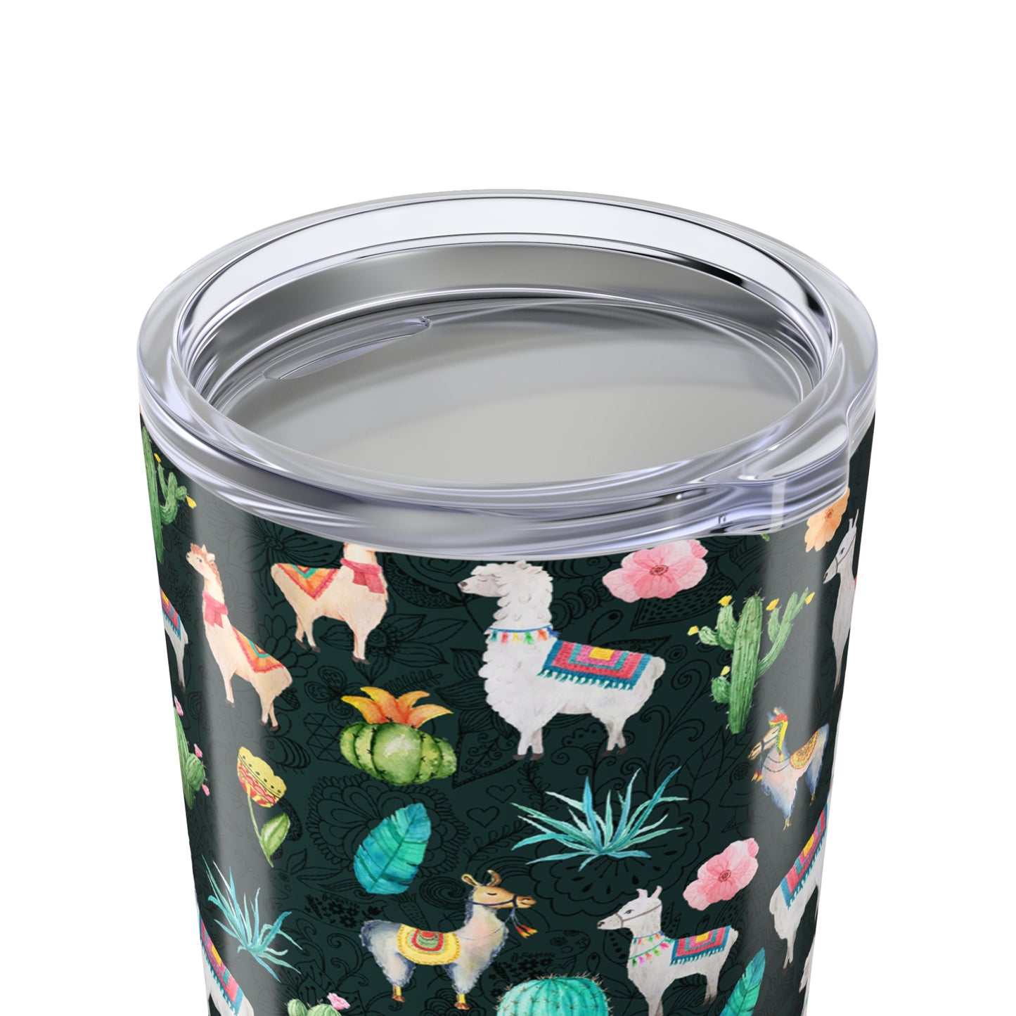 Llama and Cactus, Stainless Steel Tumbler, for Coffee or Tea To-go Cup, Whimsical Gift for Llama Lover, 20 oz
