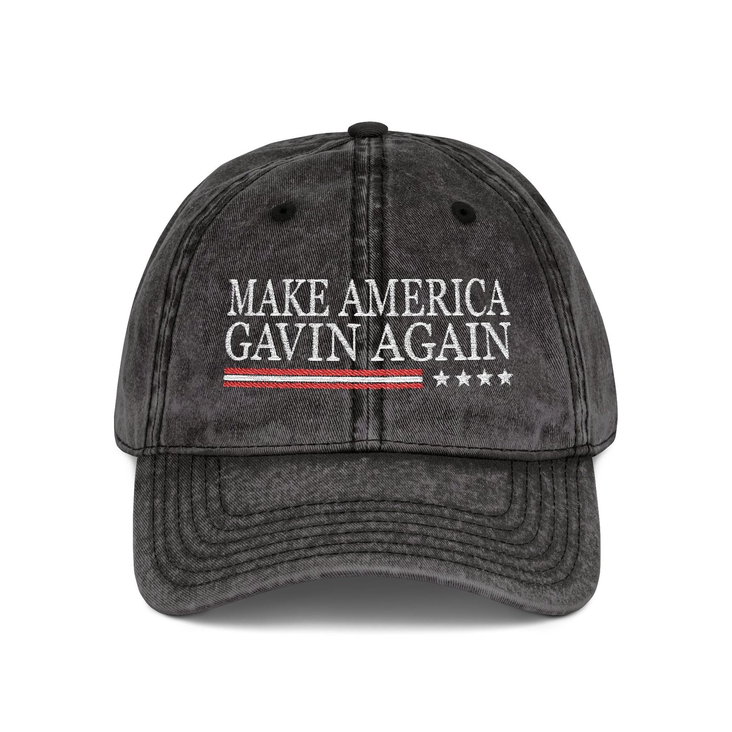 Make America Gavin Again, Vintage Embroidered Denim Cap for Supporters, Democracy Political Merchandise, Soft Adjustable Baseball Dad Hat