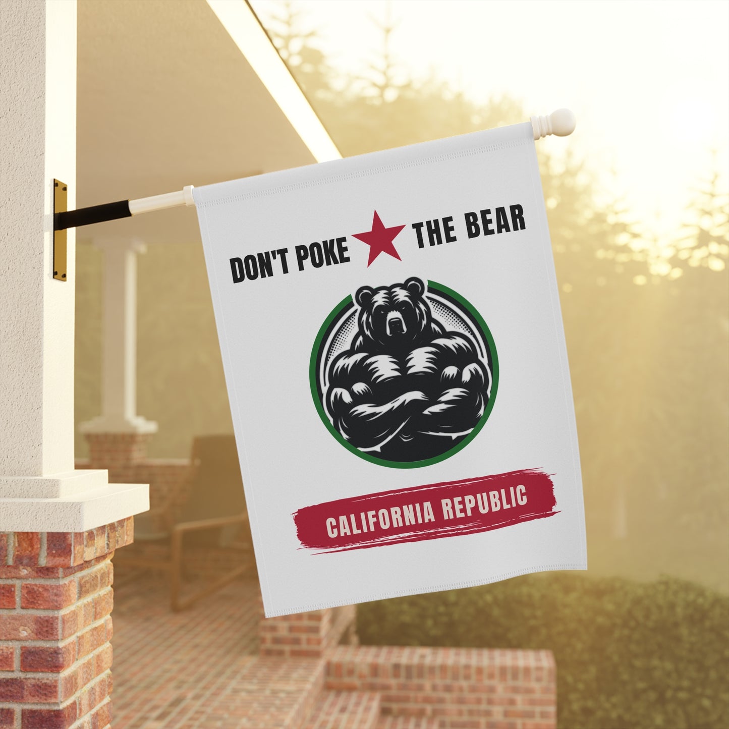 Flag - Don't Poke the Bear, California Republic, Gavin Newsom 2028, Garden or House Flag, Political Banner for Democratic Supporters