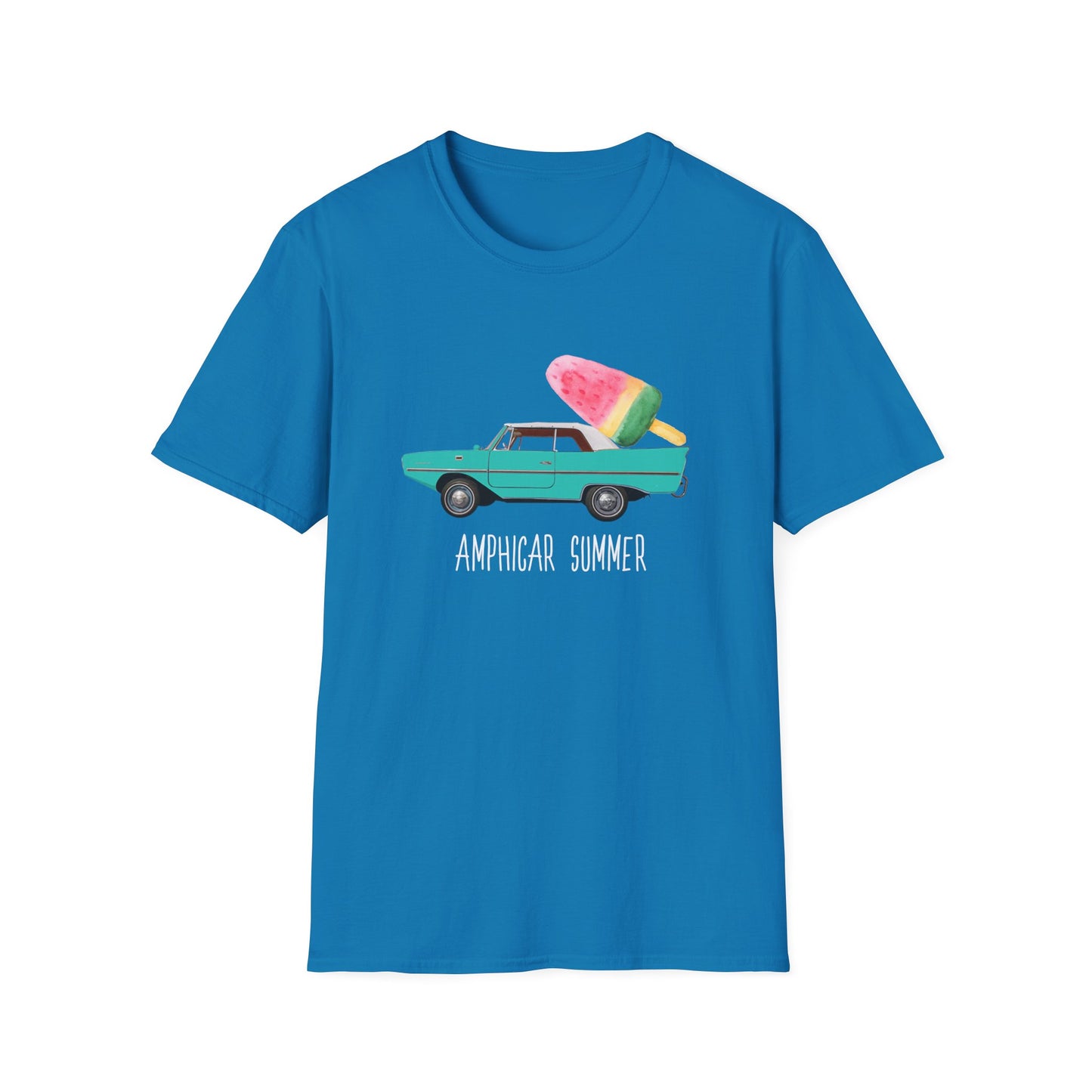 Amphicar Summer Shirt for Car Shows and Swim-ins and Spash-Ins, Collector Car, - Fjord Green Softstyle T-Shirt