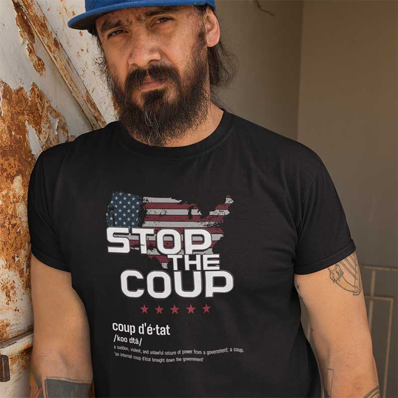 Stop the Coup of the US Government, Political Statement, Activism, Politics, Unisex Softstyle T-Shirt