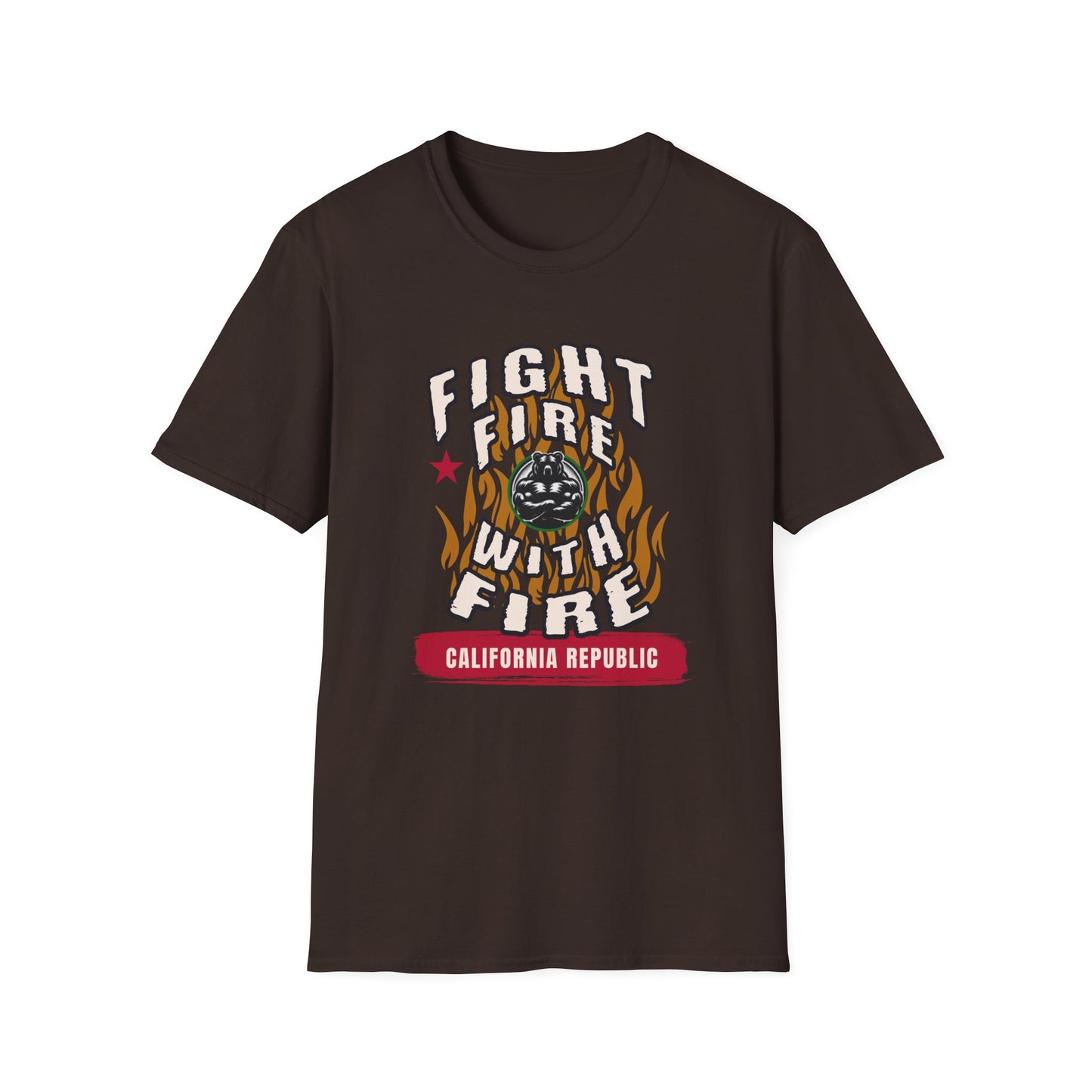Fight Fire with Fire, California Republic Inspired Strong Bear Tee, Newsom Potential 2028 Political Campaign T-Shirt, Political Activist