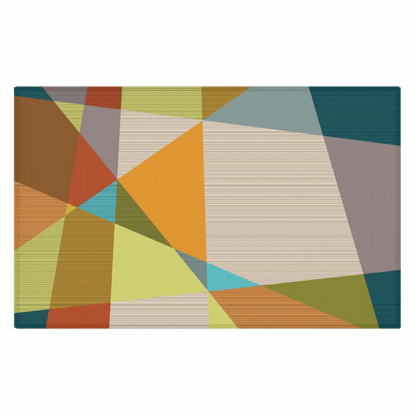 Retro Rug, 1960s, 1970s Geometric Colorful 32x20 Rug Floor Mat