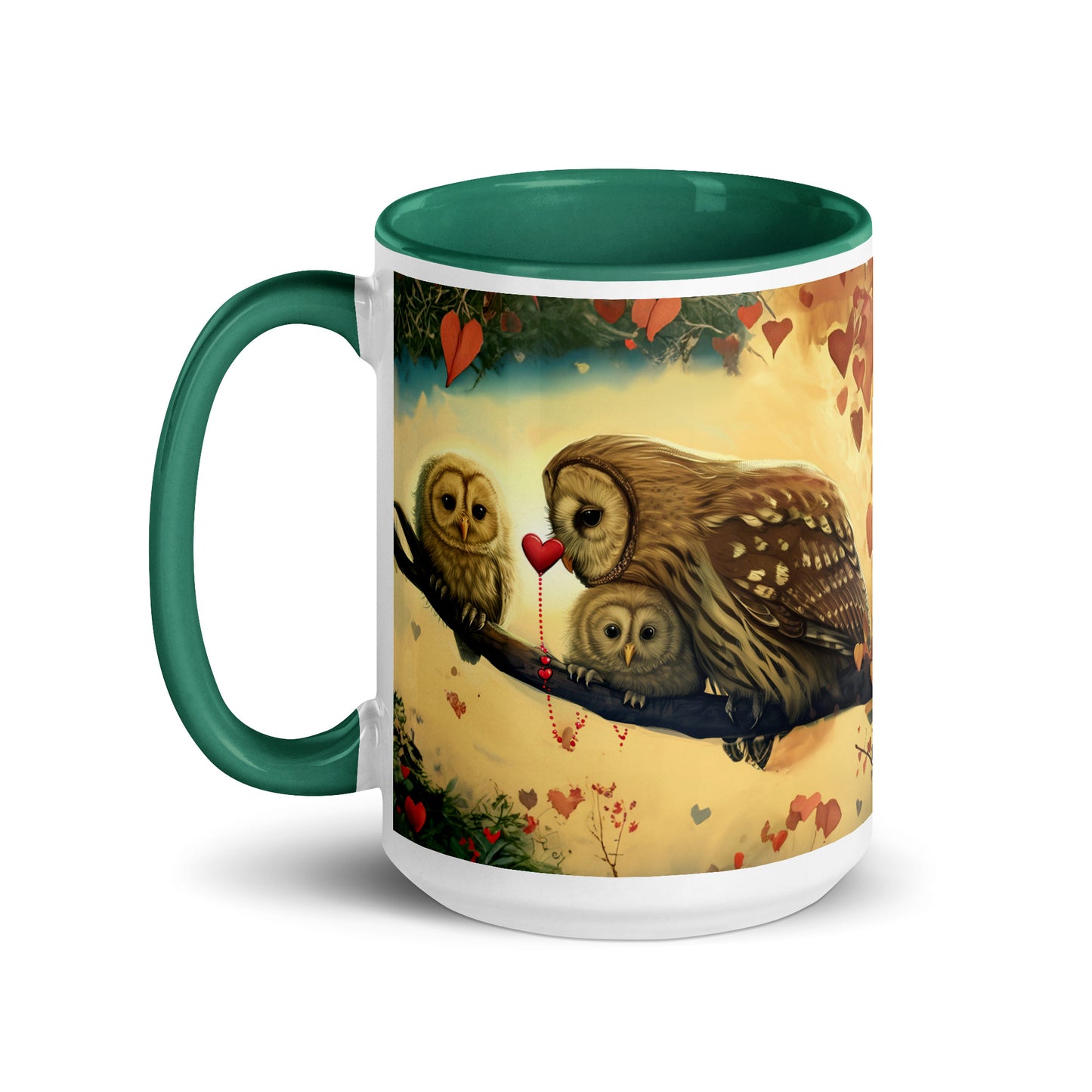 Cuddle Up with a Touch of Nature's Love: The Mama Tawny Owl and Owlets Mug