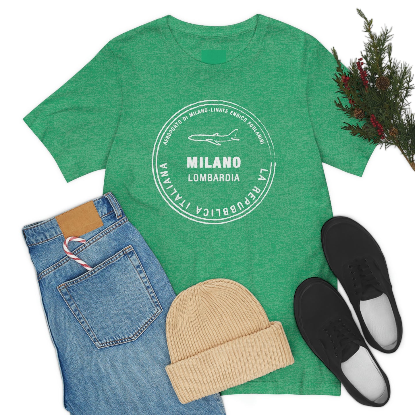 Milan Italy Passport Stamp Vacation Travel Unisex T-shirt
