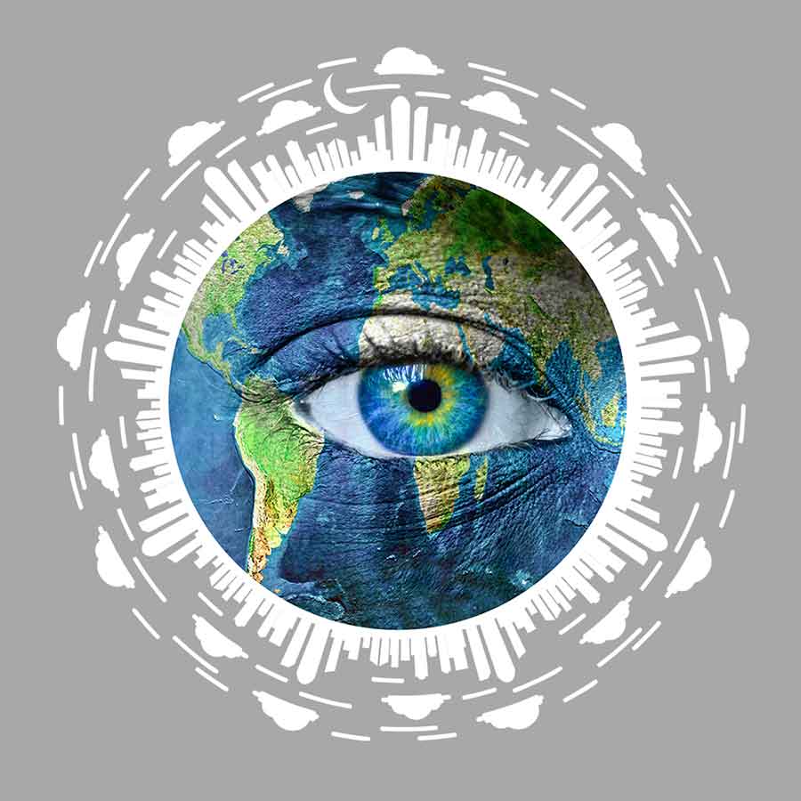 Eye on the Earth Bumper Sticker Decal for Car Laptop Locker 5"x5" Round
