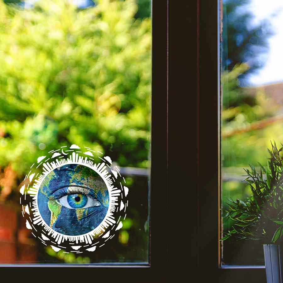 Eye on the Earth Bumper Sticker Decal for Car Laptop Locker 5"x5" Round