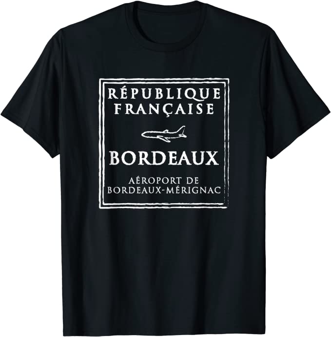 Bordeaux France Passport Stamp Vacation Travel T-shirt