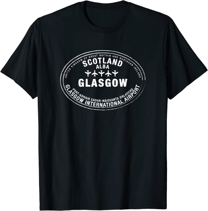 Glasgow Scotland Passport Stamp Vacation Travel Souvenir T-shirt