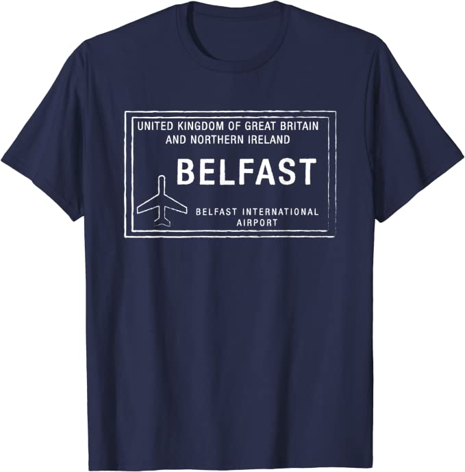 Belfast UK Passport Stamp Vacation Travel Souvenir T-shirt