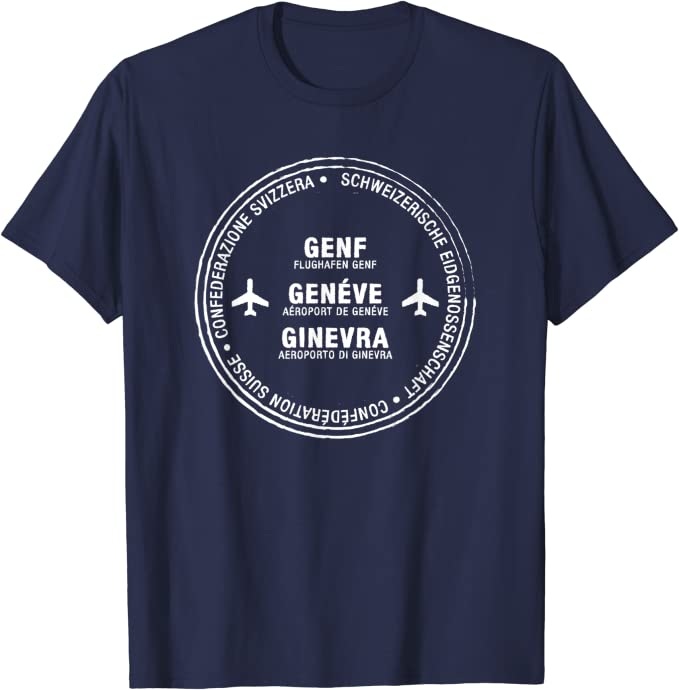 Geneva Switzerland Passport Stamp Vacation Travel T-shirt