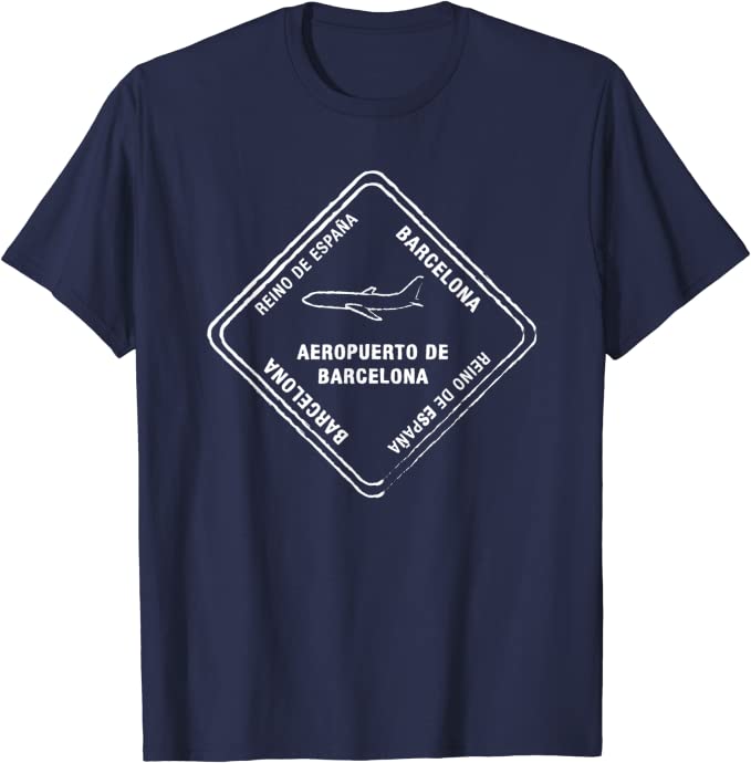 Barcelona Spain Passport Stamp Vacation Travel T-shirt