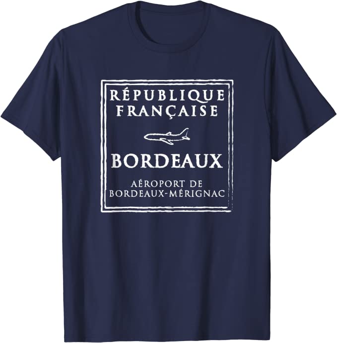 Bordeaux France Passport Stamp Vacation Travel T-shirt