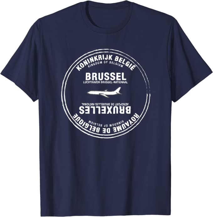 Brussels Belgium Passport Stamp Vacation Travel T-shirt