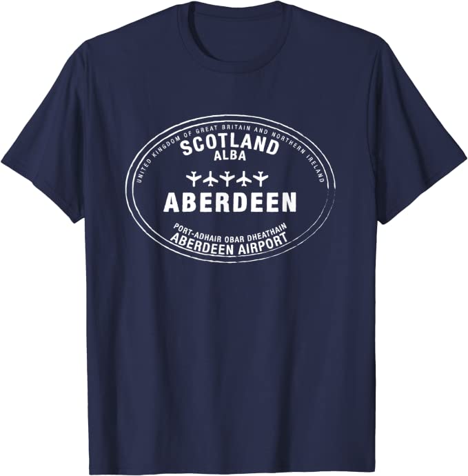 Aberdeen Scotland Passport Stamp Vacation Travel T-shirt