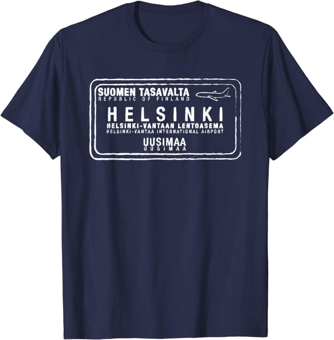 Helsinki Finland Passport Stamp Vacation Travel Souvenir T-shirt