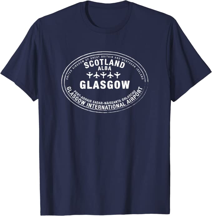 Glasgow Scotland Passport Stamp Vacation Travel Souvenir T-shirt