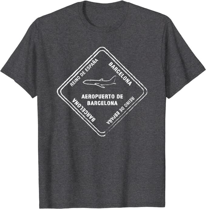 Barcelona Spain Passport Stamp Vacation Travel T-shirt