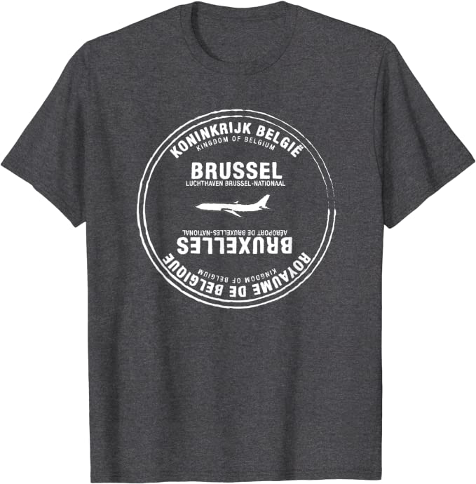 Brussels Belgium Passport Stamp Vacation Travel T-shirt
