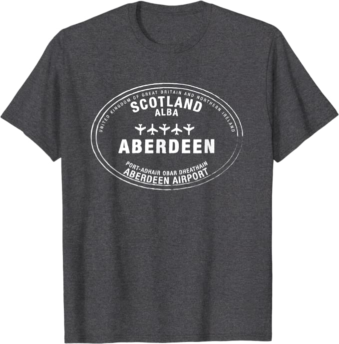 Aberdeen Scotland Passport Stamp Vacation Travel T-shirt