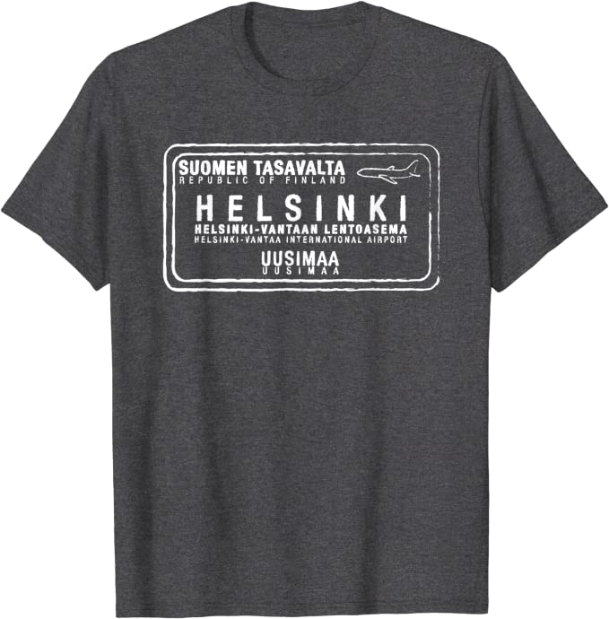 Helsinki Finland Passport Stamp Vacation Travel Souvenir T-shirt