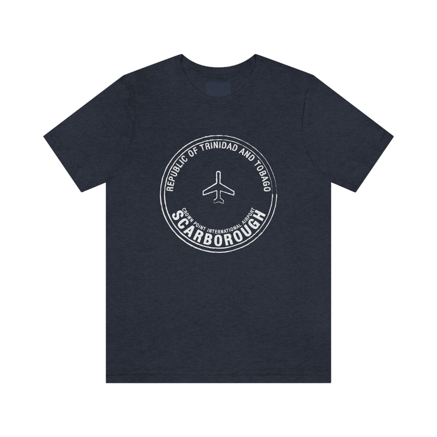 Scarborough Crown Point International Airport Trindad and Tobago Passport Stamp Vacation Travel Unisex T-shirt