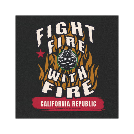 Magnet - Fight Fire With Fire, Gavin Newsom 2028, 5x5" Car or Truck Sticker, Political Campaign, Removable Election Magnet for Supporters