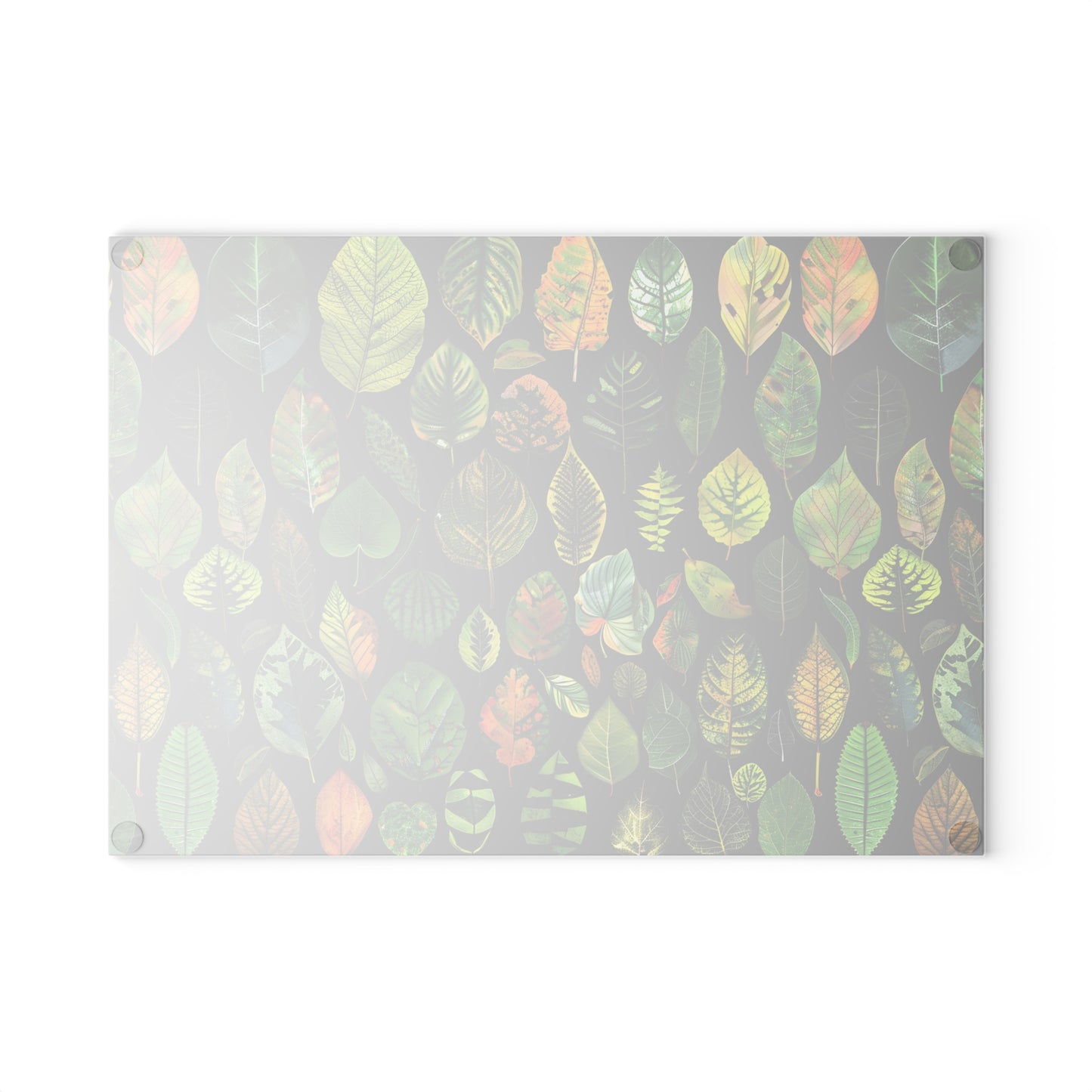 Glass Cutting Board With Plant Leaves - 2 Sizes