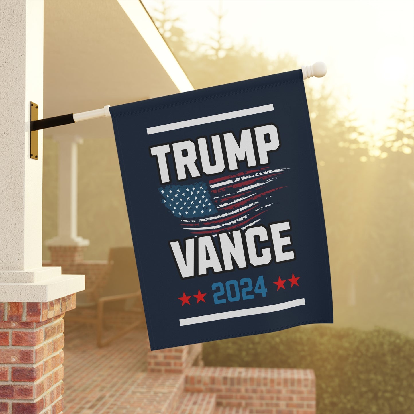 Trump Vance 2024 Republican Presidential Election Garden & House Vintage Flag Banner