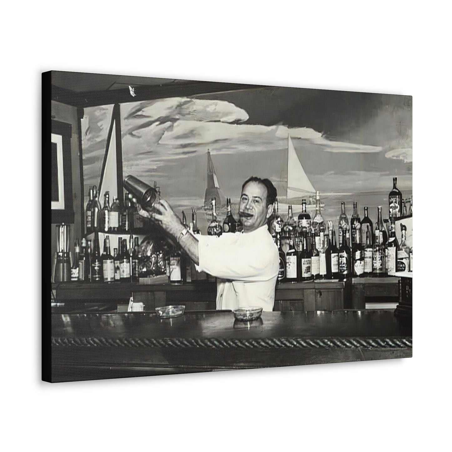 Carl Rosen, Bartender at Sea Village Restaurant Canvas Gallery Wrap