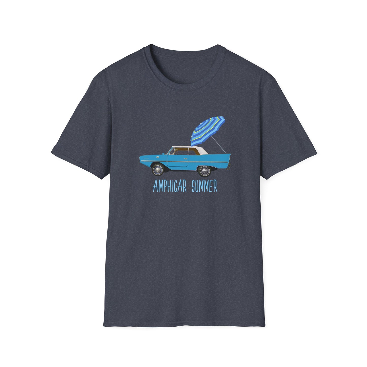 Lagoon Blue Amphicar Summer Shirt for Car Shows, Swim-ins and Spash-Ins, Collector Car, Vintage and Retro - Unisex Softstyle T-Shirt