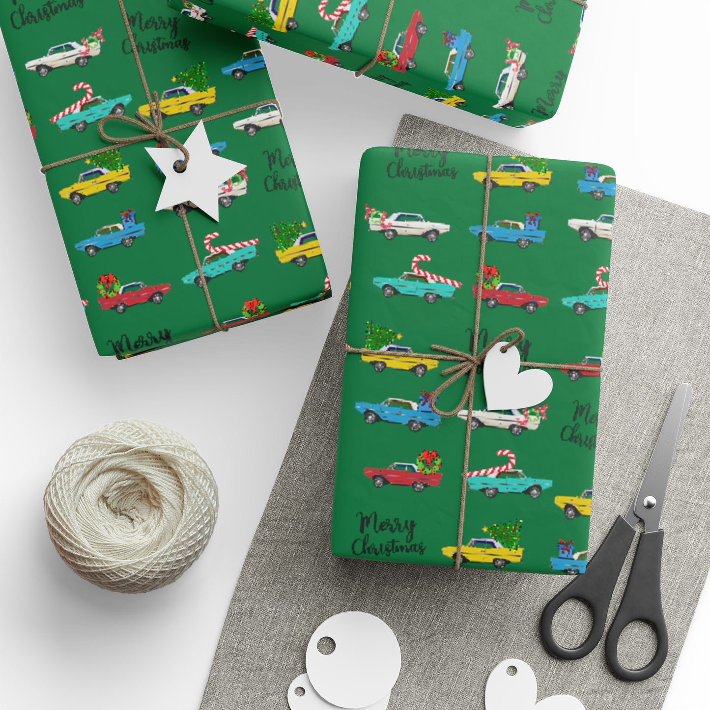 Amphicar 770 Merry Christmas Wrapping Paper for Holiday Gift Giving GREEN (3 sizes)