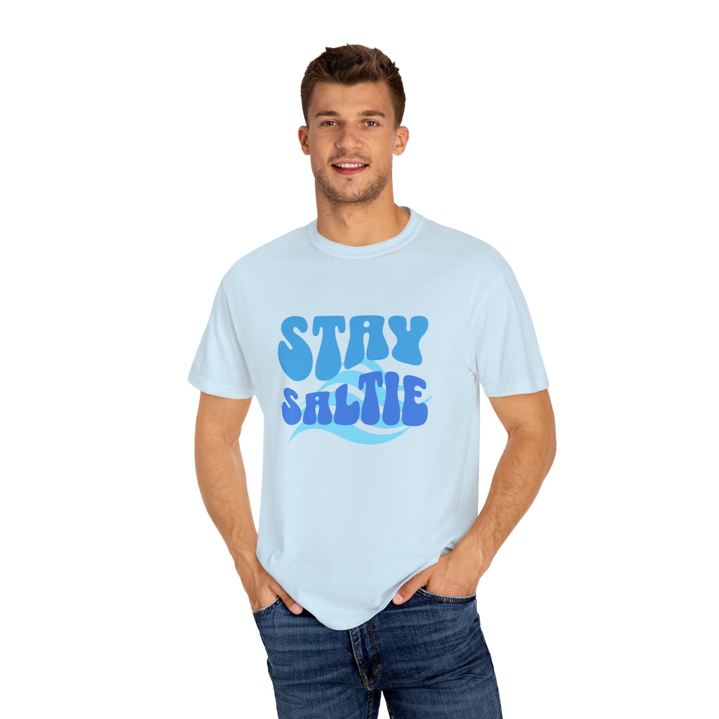 Stay Saltie Beach Outfit Vacation Clothing With Ocean Wave Comfort Colors Unisex Garment-Dyed T-shirt