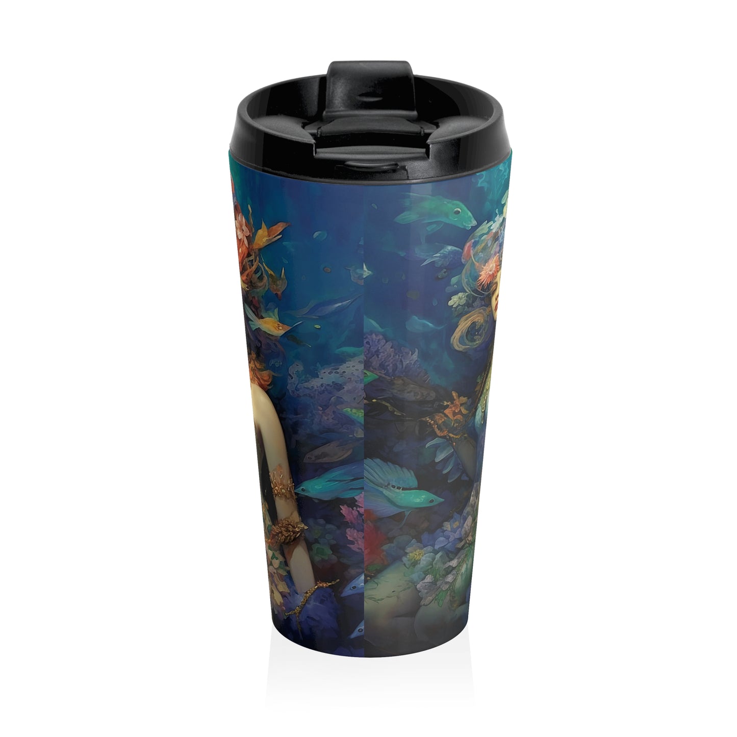 15 oz Stainless Steel Tumbler with 3 Dreamy Water Goddesses Design Travel Mug