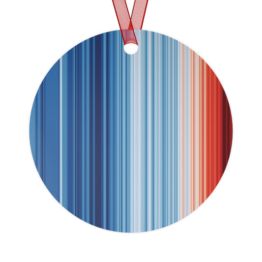 Global Warming Stripes Metal Ornament, 1850-2022 | Climate Change Awareness Christmas Tree Decoration