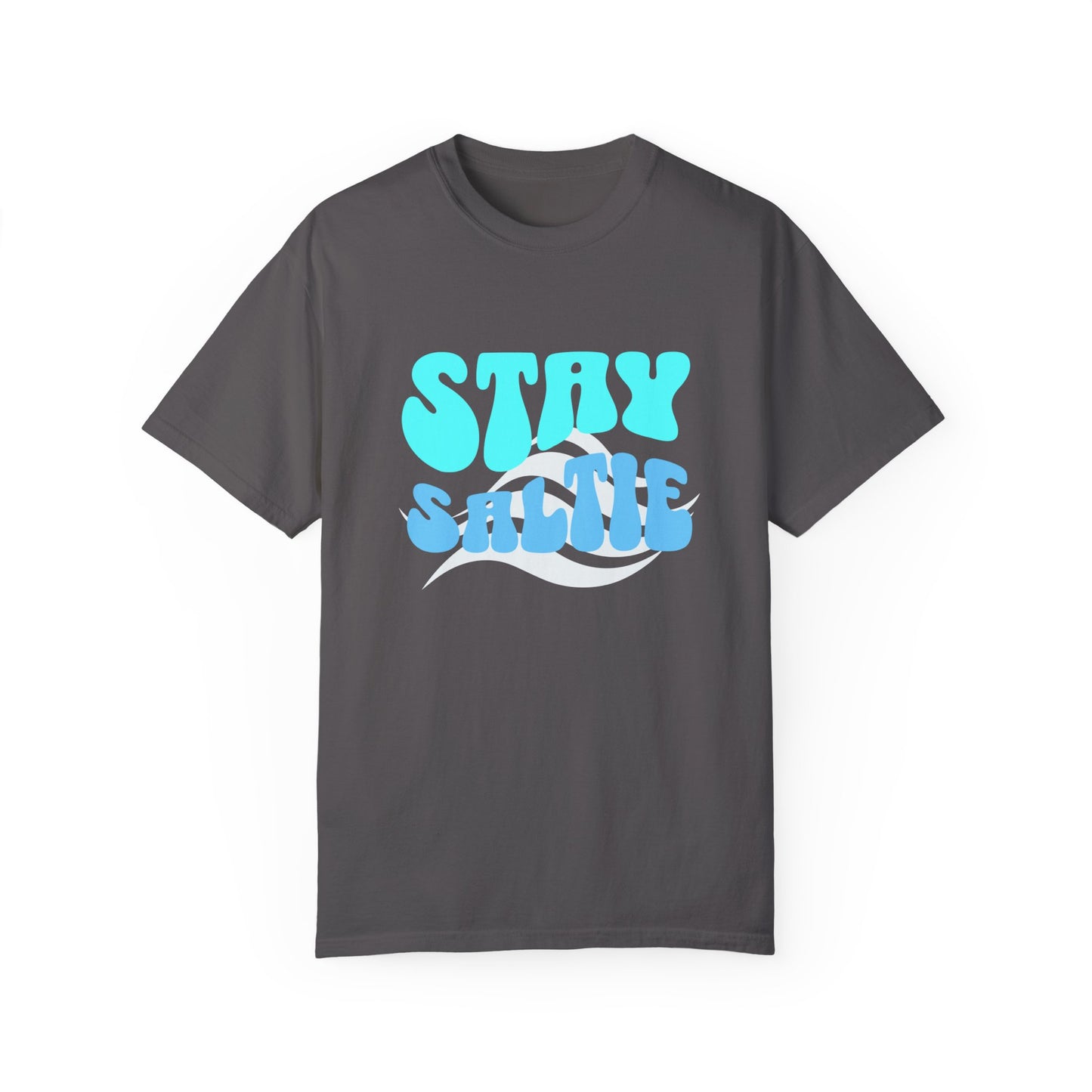 Stay Saltie Beach Outfit Vacation Clothing With Ocean Wave Comfort Colors Unisex Dark T-shirt