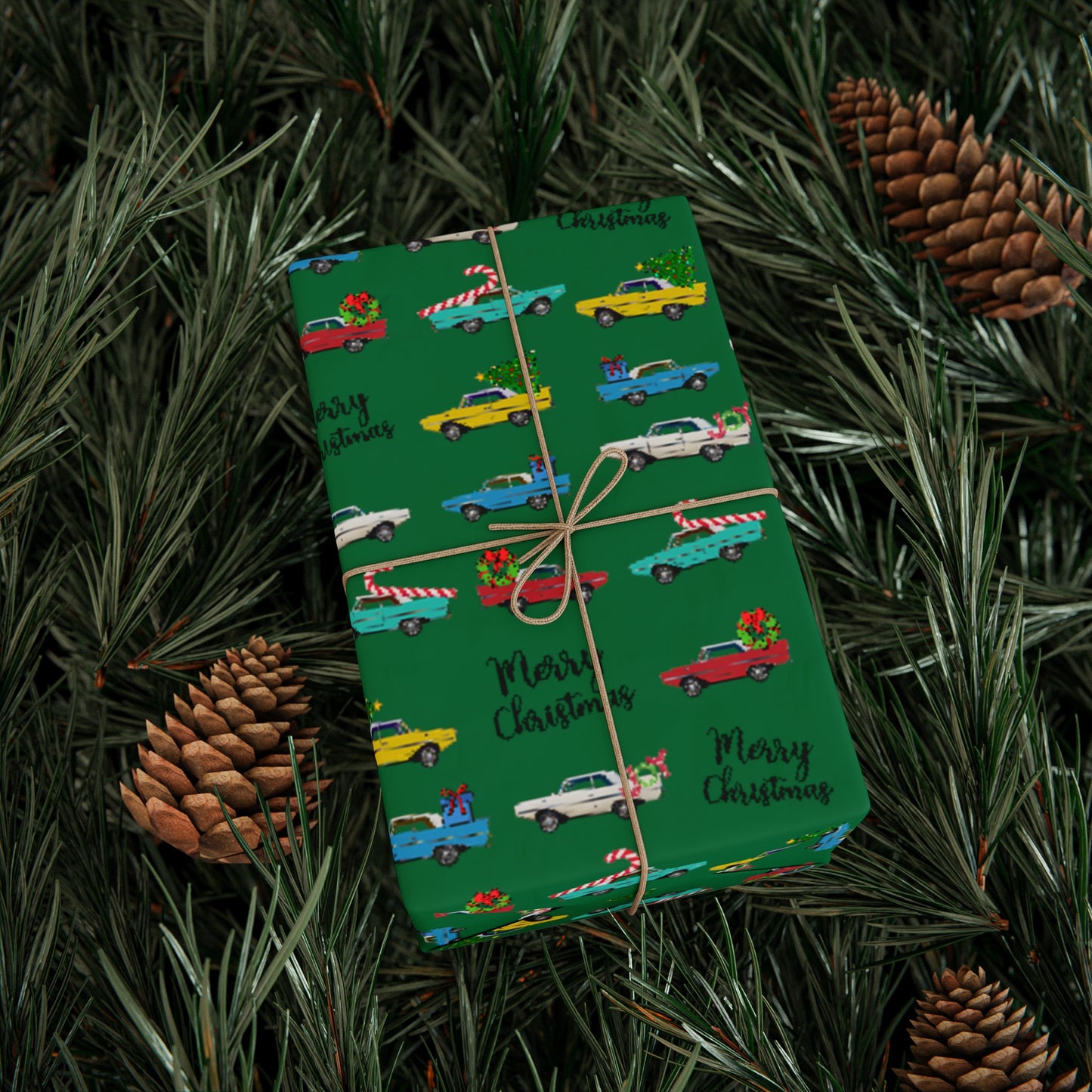 Amphicar 770 Merry Christmas Wrapping Paper for Holiday Gift Giving GREEN (3 sizes)